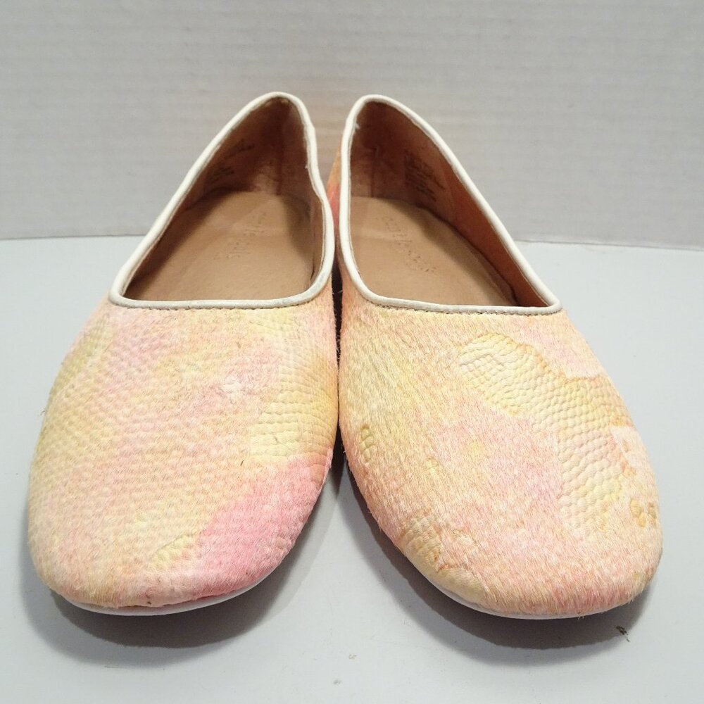 Gentle Souls Eugene Travel Ballet Flat Shoes Women's 6 Pastel Leather Fur
